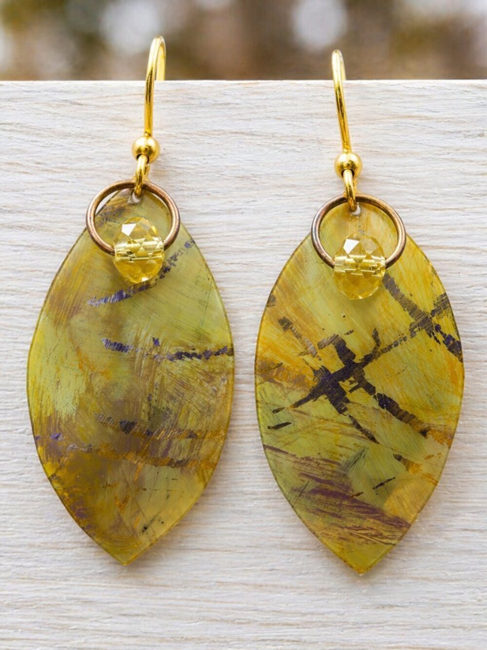 Gold Petal Drop Earrings | Lightweight Watercolor Design